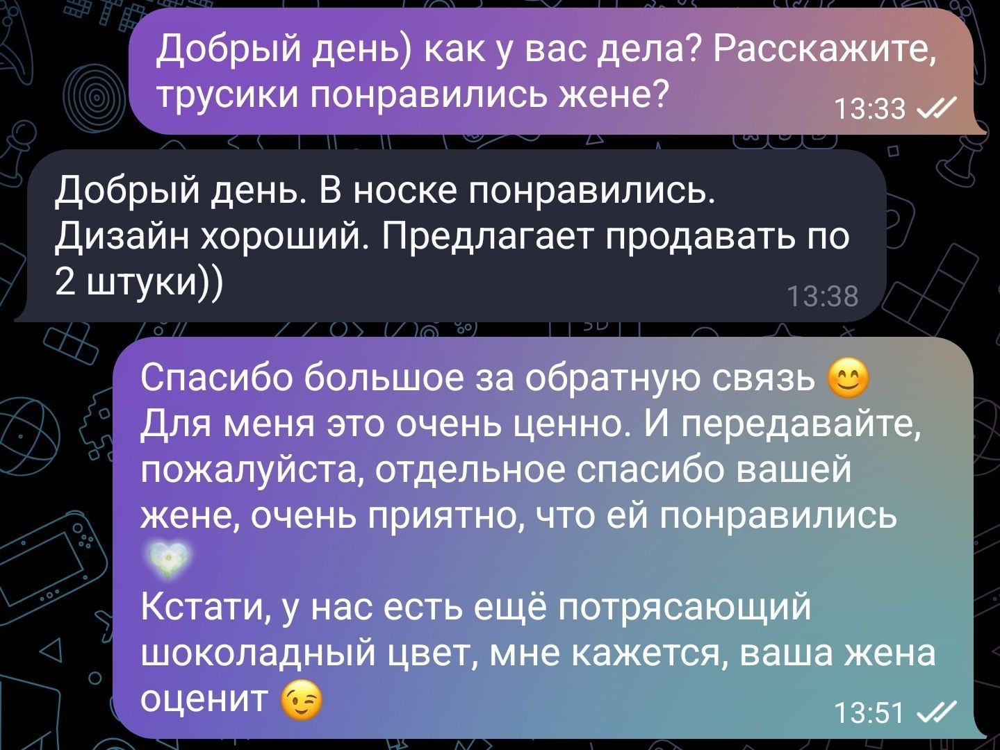 Отзыв покупателя в Telegram